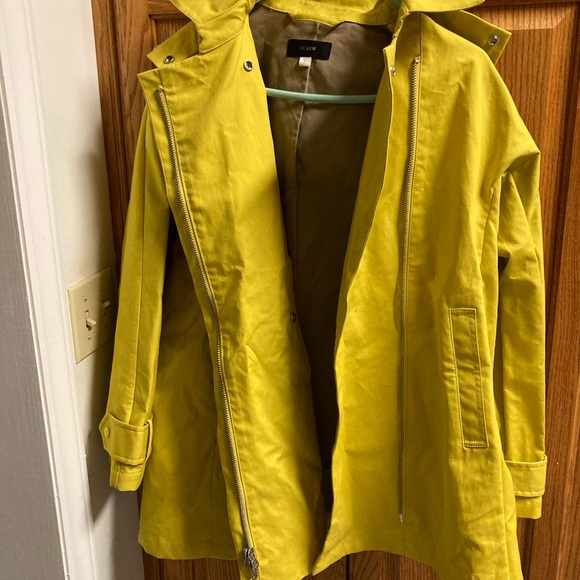 COPY - Yellow lined J. Crew raincoat, size small - Picture 1 of 12